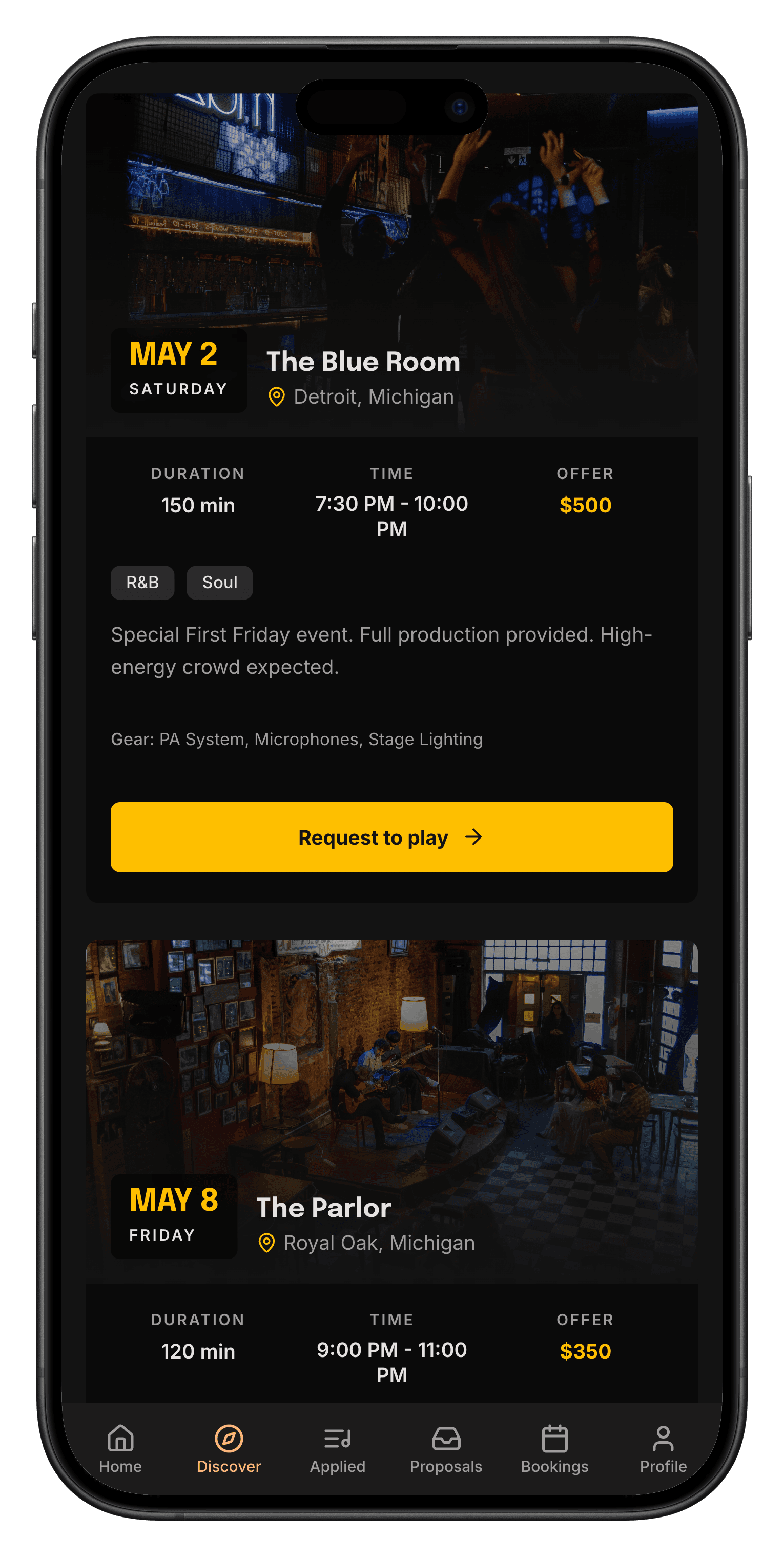 Preview of the Venuuu app